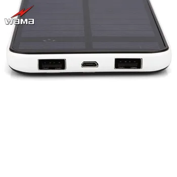 1x Wama Ecran Complet Ultra Subțire Panou Solar Power Bank dual-USB 5V/2A Extern Real 8000mAh în aer Liber Compact Portabil