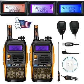 2 buc Baofeng GT-3TP MarkIII VHF/UHF Tri Putere Dual Band Sunca cu Rază Lungă Walkie Talkie Două fel de Radio cu 2x Boxe 1x Cablu FM