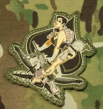 2 buc etichete țesute tactice patch-uri sexy lady moralul banderola cârlige militare pânză de luptă insigna