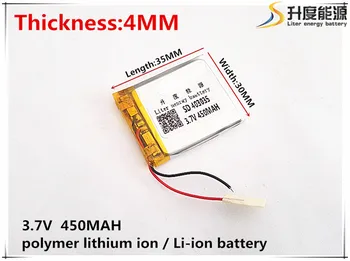 2 buc [SD] 3.7 V,450mAH,[403035] Polimer litiu-ion / Li-ion pentru JUCĂRIE,POWER BANK,GPS,mp3,mp4,telefon mobil,vorbitor