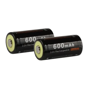 2 buc Soshine 3V 600mAh 16340 RCR123 LiFePO4 Baterie Reîncărcabilă cu Protected PCB pentru Lanterne LED-uri Faruri