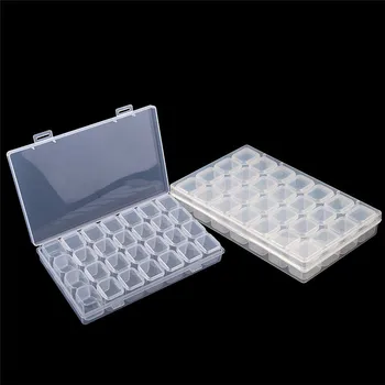 2 Pack 28 Grile de plastic cutie de depozitare Bijuterii Reglabil Cutii de Depozitare De Diamant Pictura Accesorii pentru DIY Meșteșug 2O0405