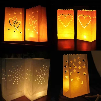 20 de Bucăți, 4 Modele de Lumină LED Titularul Luminaria Hârtie Albă Felinar Lumânare Geanta în aer liber, Nunta și Partidul Decor