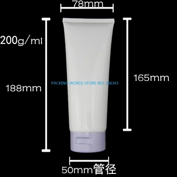 200ml alb tub moale pentru mildy spălare/ unt/handcream/crema de noapte/crema masca/crema de corp/șampon cosmetice tub de plastic flip capac