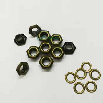 200sets/lot capse metalice cu mașină de spălat hexagon / sexangle garnituri metalice pentru confectii incaltaminte livrare gratuita062603