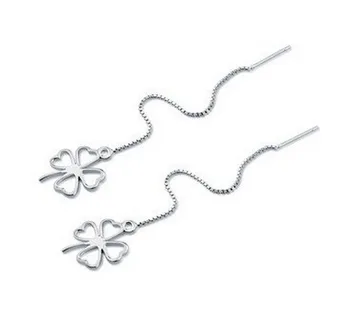 2016 clasic patru frunze stil 925 sterline de argint picătură cercei pentru femeile wholeale bijuterii vinde fierbinte