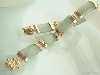 2016 new of Peking, China new bracelet <<Natural Light Green gem Yellow good Fortune Link Clasp Bracelet