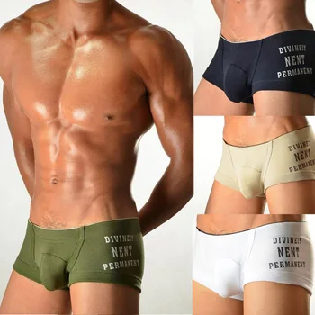 2016 nou de sex Masculin chilotei portbagaj marca de bumbac de Înaltă calitate mans boxer bumbac pieptănat de sex masculin chilotei pantaloni la domiciliu low-talie 3D