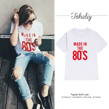 2017 Femei Bts Topuri Europene și Americane strada litere numărul 80 imprimate vrac cu mânecă scurtă femei t-shirt casual de vara
