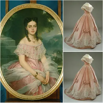 2017 Nou!Luxs Epocă Victoriană Rochii 1860 Scarlett Război Civil Southern Belle dress Marie Antoinette rochii US4-36 C-808