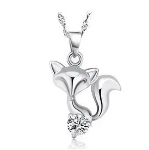 2017 nou sosiți minunat fox design 925 pur argint doamnelor'pendant coliere cadou en-gros