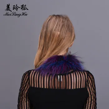 2017 Nouă Femei Blană de Vulpe Eșarfe Guler Multicolor Șal Guler de Blană de Moda de sex Feminin Toamna și Iarna Cald Șal Eșarfe
