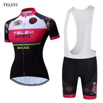 2017 TELEYI Pro Cycling Jersey RECE iute Uscat Femei Biciclete Imbracaminte Echipa mtb Bicicleta Vara Tricouri Sacou +Salopete pantaloni Scurți