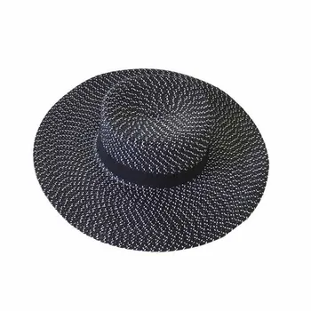 2017 Vara Noi de Brand Femei Elegant în Alb și Negru Plat Palarie de Soare Arc Pălării de Paie de Moda Capeline Chapeaux Femme Plaja Hat