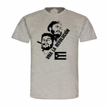 2018 moda de vara Topuri Teuri Scrisoare de Imprimare T-shirtViva la revolucion Fidel Castro Maximo Lider Kuba viva Revoluții tricou