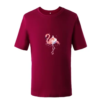 2018 Moda Drăguț Tricou Femei Topuri de Vara Casual Bumbac Flamingo Imprimat cu Maneci Scurte O-gât Harajuku Vogue Tricouri Camiseta