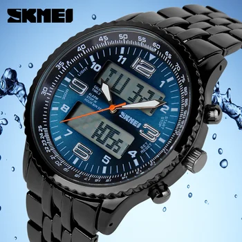 2018 Noi SKMEI Brand de Lux pentru Bărbați Ceasuri Militare Plin de Oțel Barbati Ceasuri Sport Digital cu LED-uri de Cuarț Ceasuri relogio masculino