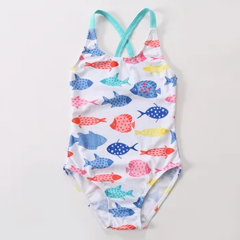 2018 Nouă Copii într-O Bucată de Fete în formă de Pește de Imprimare de Costume de baie costume de Baie Adolescenti Fete Costume de Baie Copii Plaja Bikini