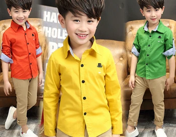 2018 primavara pentru copii haine băiat copil copil solide cu maneci lungi guler de turn-down bumbac tricouri pentru băieți copii de cauzalitate tricou top