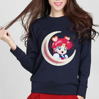 2018 Primăvară De Iarnă Pentru Femei Bluze Hanorace Sailor Moon Serena O De Gât Personaj De Desene Animate Subțire De Sex Feminin Tricoul Hoody Harajuku Brand
