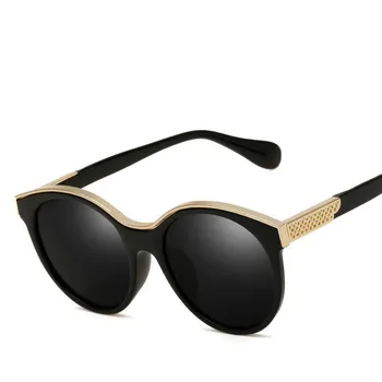 2018 Trendy ochelari de Soare-femei Rotund Retro Ochi de Pisică Ochelari de Soare Doamnă Înaltă Calitate Cateye De Sol Oculos de sex Feminin plin de culoare Lentila Sunwear