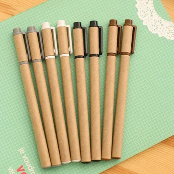 20buc/lot Hârtie Kraft Pen Mediu Prietenos Hârtie Reciclată Minge Punct Stilou Noua Moda de Scris Pixuri Papetărie Papelaria