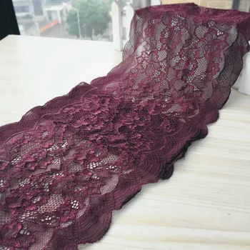 20CM latime de vin roșu stretch lace trim pentru lenjerie de decor ,costume de baie, rochie de decor