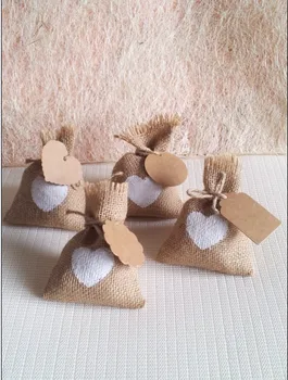 20set în stil European, gradina nunta iută alb place bomboane saci pungi de cadouri cu hârtie kraft DIY eticheta pânză groasă de sac, saci(14x10cm)