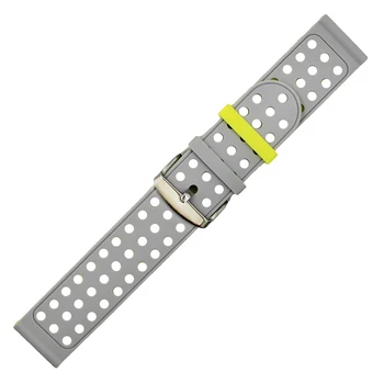 22mm Cauciuc Siliconic Watchband pentru LG G Watch W100 / R W110 / Urbane W150 Rășină Curea Curea de Încheietura mâinii Buclă Brățară Bărbați Femei Gri