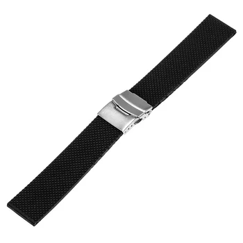 22mm Silicon Cauciuc curea de Ceas pentru LG G Watch W100 R W110 Urbane W150 de Siguranță din Oțel Inoxidabil Catarama Curea Încheietura Curea Brățară