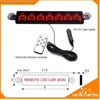 23CM Lumină Roșie LED-uri Auto Semn DC5V ~ DC12V Telecomanda Programabil de Rulare Informații Auto Led Display Ecran 7X41 pixeli