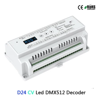 24 Canal CV-ul Condus DMX512 Decodor D24;DC5-24V intrare;3A*24CH PWM de ieșire led-uri RGB, DMX512 benzi Decodor controller