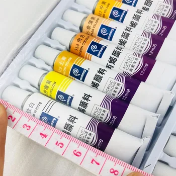 24 de Culori 12 ML Tub Vopsea Acrilica color set de Unghii de Arta Pictura pe sticla de vopsea pentru țesături Instrumente de Desen Pentru Copii DIY rezistent la Apă