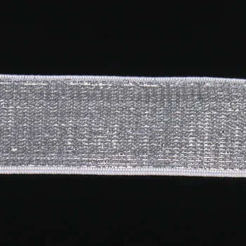 24mm Elastice de Întindere Silver Ribbon Bandă Band Centura Trim Stilul Punk Consumabile de Cusut Material Pentru Îmbrăcăminte Curea 5yd/T1259