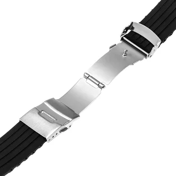 24mm Silicon Cauciuc curea de Ceas pentru Sony Smartwatch 2 SW2 Înlocuire Curea Curea Bratara din Otel Inoxidabil Incuietoare Cataramă