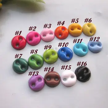 250pcs 16 culori 6.4 mm rotund concav ochii mini butoane pentru haine papusa Mixt / 1 culoare butoane mici pentru crafting accesorii