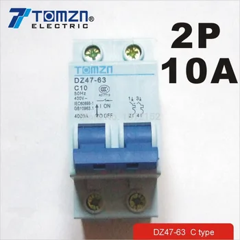 2P 10A 400V~ 50HZ/60HZ întrerupător de Circuit AC MCB siguranță întrerupător de TIP C