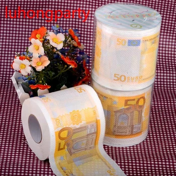 2Packs 30m/pachet 50Euros bani Toaletă Imprimate, Hârtie Igienică, Șervețele Rola de Hârtie Igienică Noutate Toaletă Țesut en-Gros