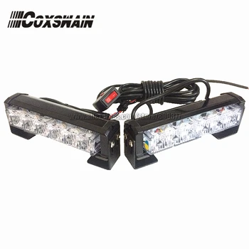 2X6 LED-uri Auto de Avertizare Strobe Flash de lumină de urgență EMS Poliție 12W Lumina de avertizare, 13 Moduri de Funcționare pe Zi Lumina DRL (CS-6-2)