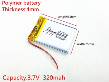 3.7 V 320mAh 402535 Litiu-Polimer Li-Po, li-ion celule de Baterii Pentru Mp3 MP4 MP5 GPS PSP mobil bluetooth