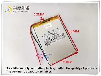 3.7 V 8000mAH SD 126090 polimer litiu-ion / Li-ion baterie pentru tableta pc,GPS,PUTERE BANCA