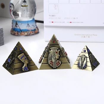 3 buc/set Egipt, Piramida lui Keops model de ornamente Decor retro meserii Mobilier Acasă aliaj de afișare windows suveniruri turistice