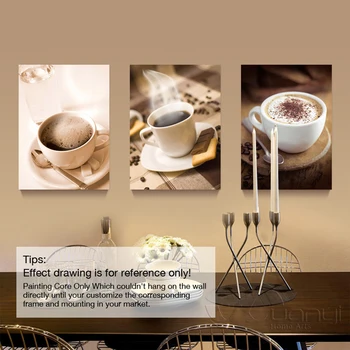 3 Panoul De Panza De Artă Abstractă Încă De Viață De Cafea Pictura Pe Perete Poza Printuri Pe Canvas De Cafea Pictură În Ulei De Bucătărie Neînrămate