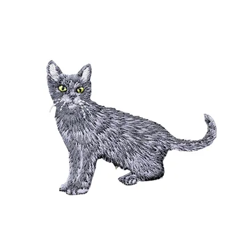3 Piese Negru Galben Cat de Fier-pe Patch-uri Brodate de Bună Calitate Buzunar Cat Patch-uri Autocolant Haine DIY Transport Gratuit