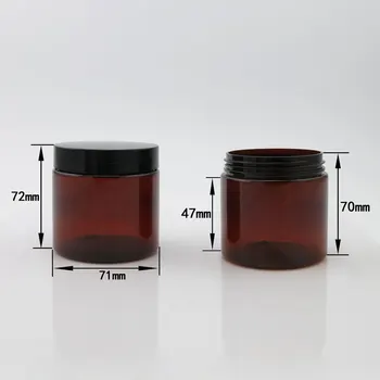30 x 200ML Amber Gol PET Borcane cu Negru Alb cu filet din Plastic Capace, 200G Mare Crema de Sticla