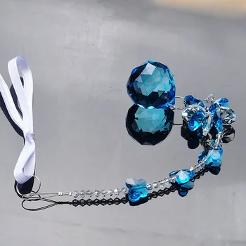 30mm Albastru Regal Fațete Mingea Pandantiv Cristal K9 Prisme Pentru Candelabru Masina Decor Acasă DIY Accesorii Petrecere de Nunta Ornament