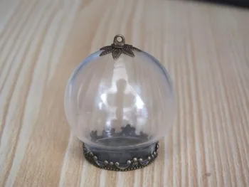 30x20mm Diy glob de sticlă mingea cu bronz o coroana, capac găsirea Mini manual flacon de sticlă de bijuterii pandantiv