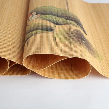35 x 180cm Artistic Pictat Naturale de Bambus Zen Ceai Tabelul Runner cu Protejat de Frontieră Ceai Mat Acasă Decorare Masă de Pavilion