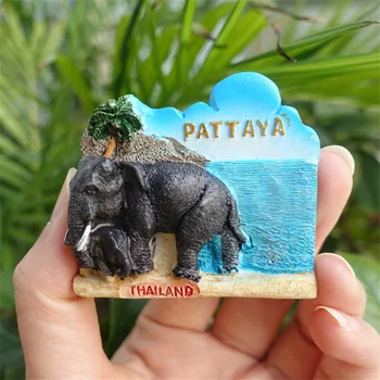 3D de înaltă Calitate Rășină Thailanda Elefant Pattaya Magnet de Frigider de Călătorie Suveniruri Frigider Autocolante Magnetice
