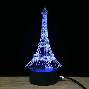 3D Schimbarea de Iluminat cu LED-uri Lampa de Captain America Turnul Eiffel Animal Lampa Atingeți Comutatorul Pentru Vacanță Decorare Camera Lumina de Noapte